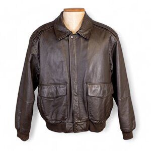 Men's Brown Leather Bomber Jacket - Classic Bomber & Varsity